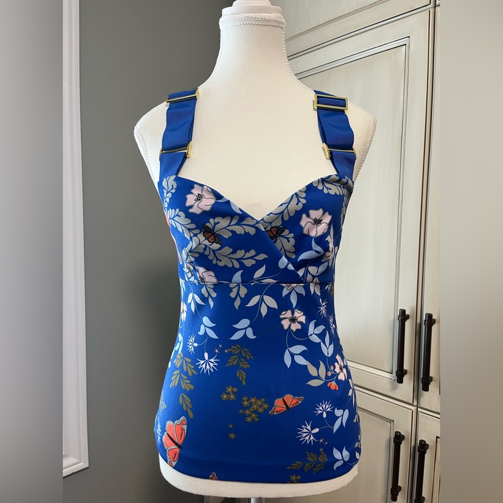 💙 Ted Baker Kyoto Gardens Cross-over Top - Picture 4 of 17
